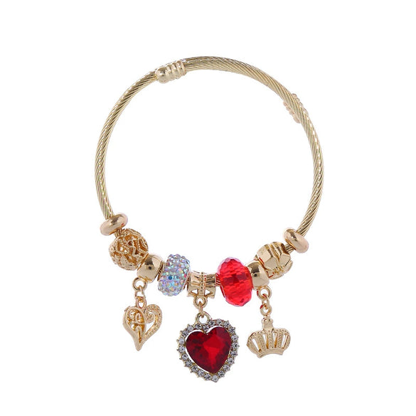 Wholesale Diy Alloy Heart Diamond Adjustable Unisex Bracelet