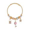 Wholesale Diy Beaded Adjustable Bracelet With Star Key Diamond Pendant For Women Fashion Alloy