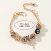 Wholesale Diy Beaded Bracelet Alloy Electroplated Cross Leopard Beads Unisex Jewelry