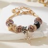 Wholesale Diy Beaded Bracelet Alloy Electroplated Cross Leopard Beads Unisex Jewelry