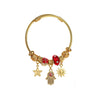 Wholesale Diy Beaded Bracelet With Palm Sun Pendant Stainless Steel Alloy Rhinestone Diamond Design Women's Adjustable Couple Bracelet
