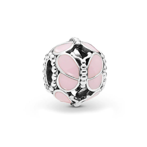 Wholesale Diy Beads 925 Silver Magnolia Love Full Diamond Fixed Hanging Beads With Totem Pattern Inlay