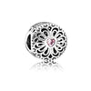 Wholesale Diy Beads 925 Silver Magnolia Love Full Diamond Fixed Hanging Beads With Totem Pattern Inlay