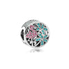 Wholesale Diy Beads 925 Silver Magnolia Love Full Diamond Fixed Hanging Beads With Totem Pattern Inlay