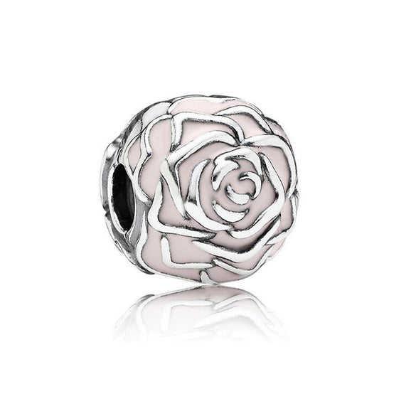 Wholesale Diy Beads 925 Silver Magnolia Love Full Diamond Fixed Hanging Beads With Totem Pattern Inlay