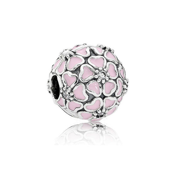 Wholesale Diy Beads 925 Silver Magnolia Love Full Diamond Fixed Hanging Beads With Totem Pattern Inlay