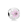 Wholesale Diy Beads 925 Silver Magnolia Love Full Diamond Fixed Hanging Beads With Totem Pattern Inlay