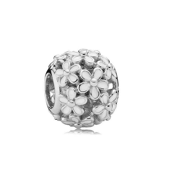 Wholesale Diy Beads 925 Silver Magnolia Love Full Diamond Fixed Hanging Beads With Totem Pattern Inlay