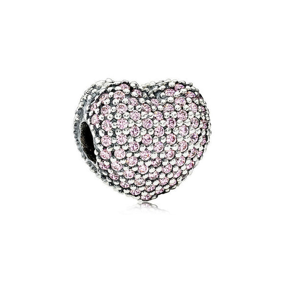 Wholesale Diy Beads 925 Silver Magnolia Love Full Diamond Fixed Hanging Beads With Totem Pattern Inlay