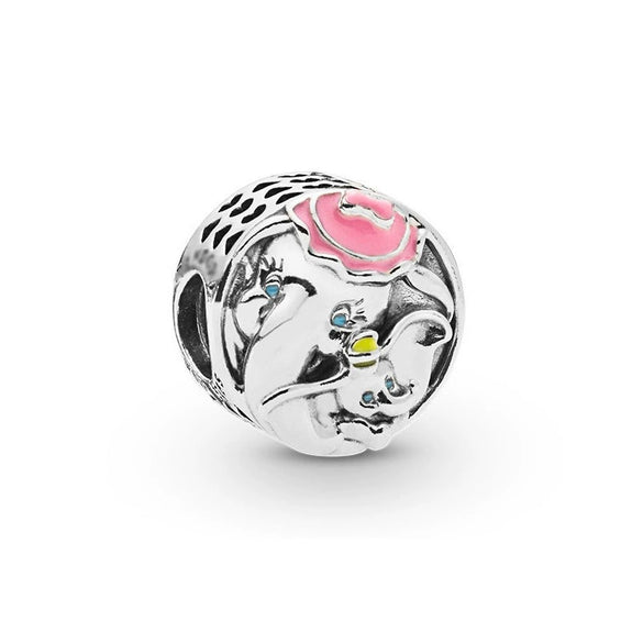 Wholesale Diy Beads 925 Silver Magnolia Love Full Diamond Fixed Hanging Beads With Totem Pattern Inlay