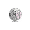 Wholesale Diy Beads 925 Silver Magnolia Love Full Diamond Fixed Hanging Beads With Totem Pattern Inlay