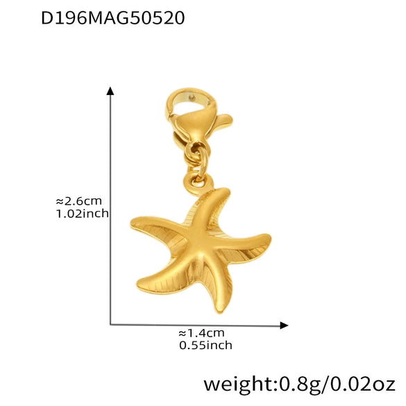 Wholesale Diy Bracelet Accessories With Dolphin Starfish Shell Stainless Steel Geometric Shape Furnace Vacuum Plating For Women