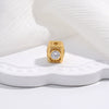 Wholesale Diy Bracelet S925 Sterling Silver Gold Plated Hollow Square Zircon Beaded Handmade Accessory