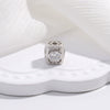 Wholesale Diy Bracelet S925 Sterling Silver Gold Plated Hollow Square Zircon Beaded Handmade Accessory
