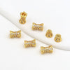 Wholesale Diy Connecting Buckle Copper Inlaid Zircon Rotating Screw Pearl Doublelayer Small Waist Spacer Electroplated