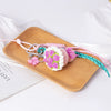 Wholesale Diy Creative Woven Wool And Pu Keychain Bag Hanging Ornaments With Plants Flowers Pattern And Color Printing