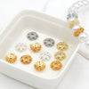 Wholesale Diy Crystal Beading Accessories Copper 18K Gold Plated Diamond Zircon Cut Out Snowflake Flower Holder Spacer Beads Versatile Minimalist
