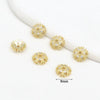 Wholesale Diy Crystal Beading Accessories Copper 18K Gold Plated Diamond Zircon Cut Out Snowflake Flower Holder Spacer Beads Versatile Minimalist