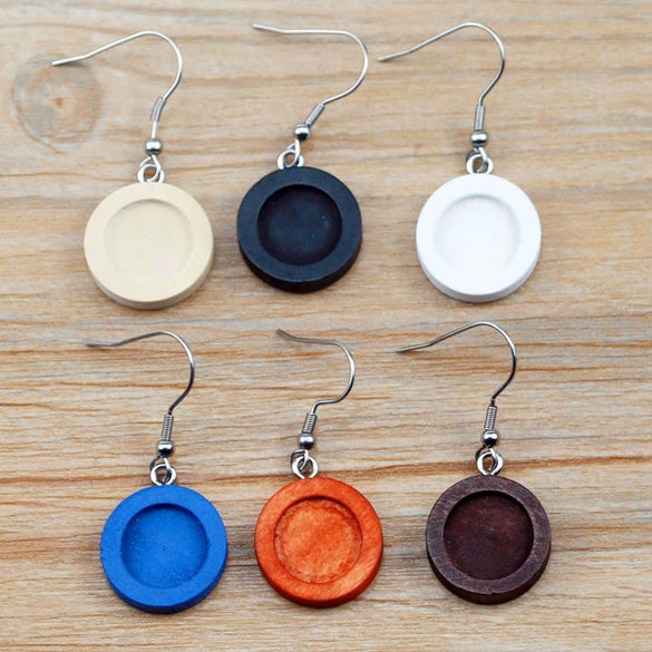 Wholesale Diy Ear Jewelry Accessories Wooden Stainless Steel Antiallergy Ear Hook Totem Geometric Electroplated