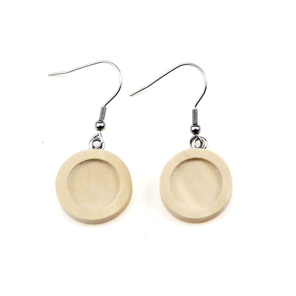 Wholesale Diy Ear Jewelry Accessories Wooden Stainless Steel Antiallergy Ear Hook Totem Geometric Electroplated