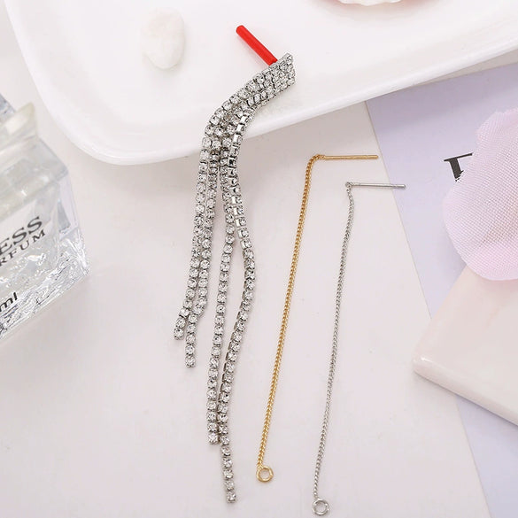 Wholesale Diy Ear Wire Accessories Copper S925 Silver Electroplated Box Chain Tassel Ear Wire Through The Heart