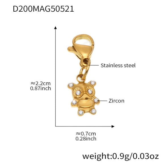 Wholesale Diy Ferris Wheel Zircon Oil Drop Geometric Stainless Steel Electroplated Bracelet And Anklet Set For Women