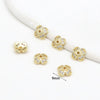 Wholesale Diy Handmade Beads Copper 14K Gold Plated Colorpreserving Microinlaid Zircon Flower Tray Flower Cap Cut Out Petal Spacer Beads Versatile Minimalist