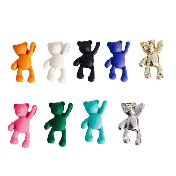 Wholesale Diy Jewelry Accessories Alloy Spray Paint Cute Cartoon Bear Pendant Jewelry Materials