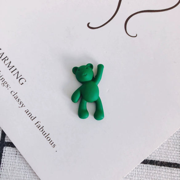 Wholesale Diy Jewelry Accessories Alloy Spray Paint Cute Cartoon Bear Pendant Jewelry Materials