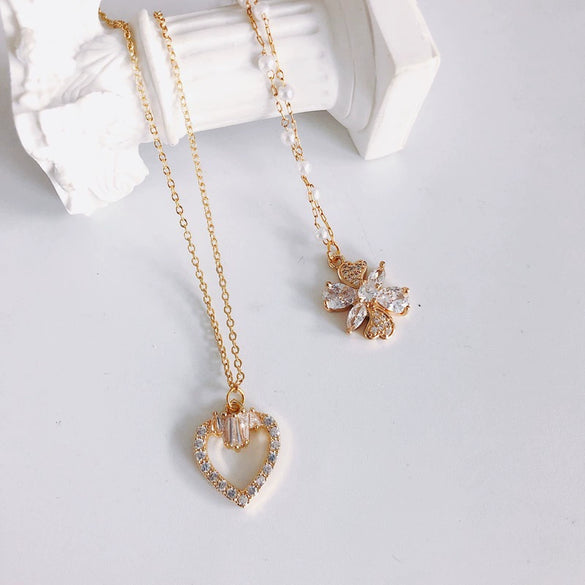 Wholesale Diy Jewelry Accessories Copper Plated Real Gold Hollow Double Hanging Small Pendant Earrings And Necklace Material Accessories