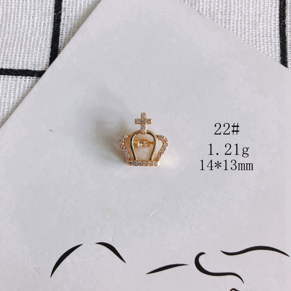 Wholesale Diy Jewelry Accessories Copper Plated Real Gold Hollow Double Hanging Small Pendant Earrings And Necklace Material Accessories