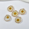 Wholesale Diy Jewelry Accessories Irregular Transparent Resin Pendant With Small Daisy Wafer As Jewelry Material
