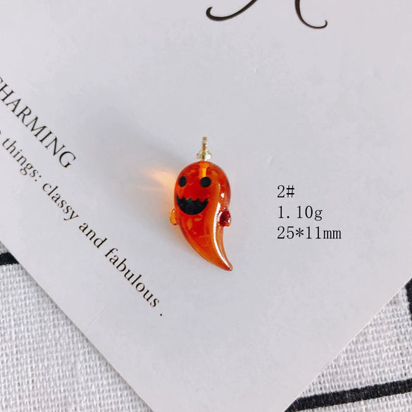Wholesale Diy Jewelry Accessories Plastic Resin Cartoon Festival Element Transparent Pumpkin Lantern Ghost Pendant
