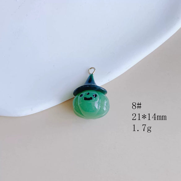 Wholesale Diy Jewelry Accessories Plastic Resin Cartoon Festival Element Transparent Pumpkin Lantern Ghost Pendant