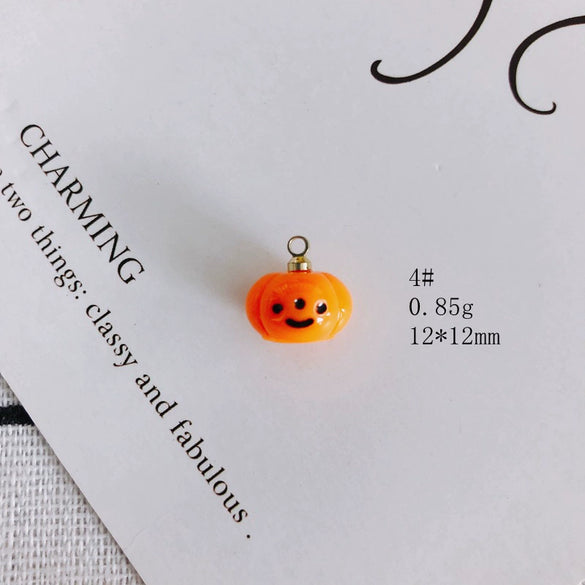Wholesale Diy Jewelry Accessories Plastic Resin Cartoon Festival Element Transparent Pumpkin Lantern Ghost Pendant