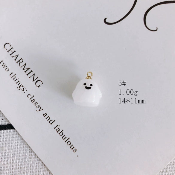 Wholesale Diy Jewelry Accessories Plastic Resin Cartoon Festival Element Transparent Pumpkin Lantern Ghost Pendant