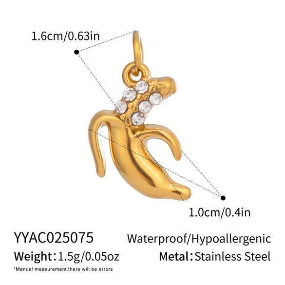 Wholesale Diy Jewelry Accessories Stainless Steel Non Fading Seaside Pendant With Small Animal Pattern For Women Electroplated With 18K Real Gold