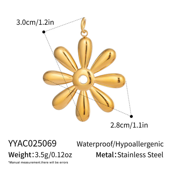 Wholesale Diy Jewelry Accessories Stainless Steel Non Fading Seaside Pendant With Small Animal Pattern For Women Electroplated With 18K Real Gold