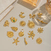 Wholesale Diy Jewelry Accessories Stainless Steel Non Fading Seaside Pendant With Small Animal Pattern For Women Electroplated With 18K Real Gold