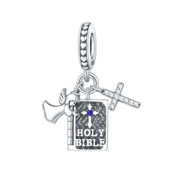 Wholesale Diy Jewelry Accessories Sterling Silver 925 Beads Virgin Cross Bracelet With Dripping Oil Design