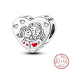 Wholesale Diy Jewelry Accessories 925 Sterling Silver Love Family Charm Decorative Beads Pendant With Dripping Oil Design