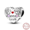 Wholesale Diy Jewelry Accessories 925 Sterling Silver Love Family Charm Decorative Beads Pendant With Dripping Oil Design
