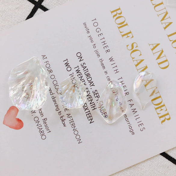 Wholesale Diy Jewelry Accessories Transparent Magic Acrylic Resin Petals Leaves Earrings Made Of Plastic And Resin