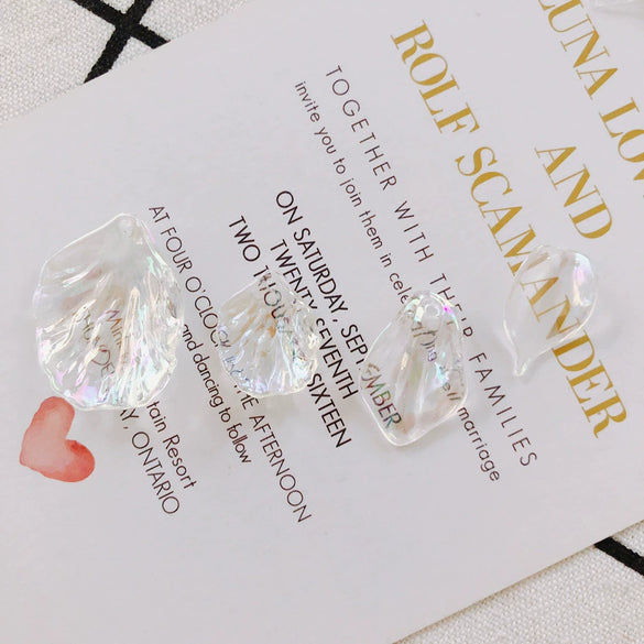 Wholesale Diy Jewelry Accessories Transparent Magic Acrylic Resin Petals Leaves Earrings Made Of Plastic And Resin