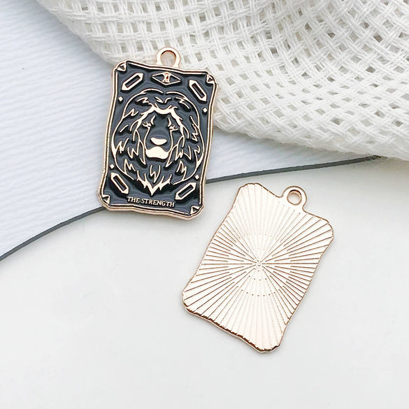 Wholesale Diy Jewelry Accessories Zinc Alloy Hanging Pendant Necklace Earrings Keychain Retro Dark Tarot Style Electroplated