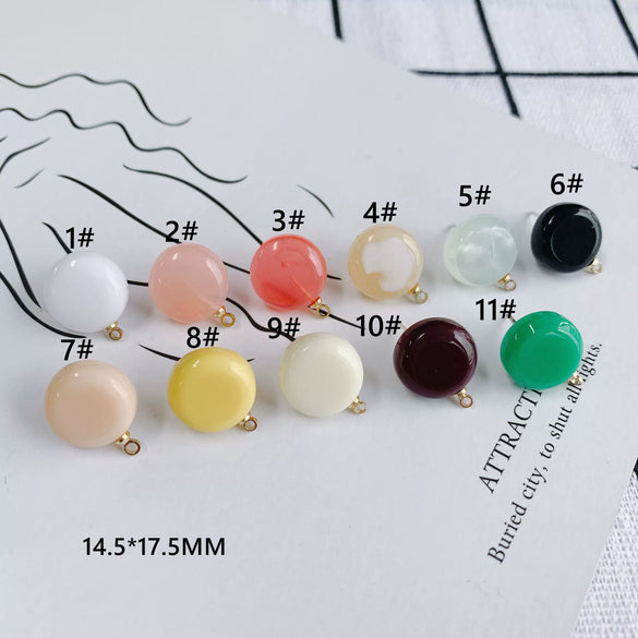 Wholesale Diy Jewelry Basic Accessories Plastic Resin Round Circle Earrings With Hole Pendant Earrings 925 Silver Needle Environmental Protection