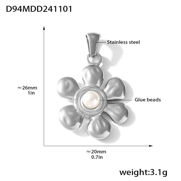 Wholesale Diy Jewelry Pendant Accessories With Natural Geometric Elements Stainless Steel Furnace Vacuum Plating 18K Real Gold