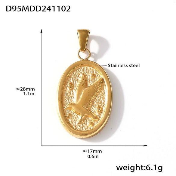 Wholesale Diy Jewelry Pendant Accessories With Natural Geometric Elements Stainless Steel Furnace Vacuum Plating 18K Real Gold