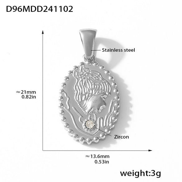 Wholesale Diy Jewelry Pendant Accessories With Natural Geometric Elements Stainless Steel Furnace Vacuum Plating 18K Real Gold