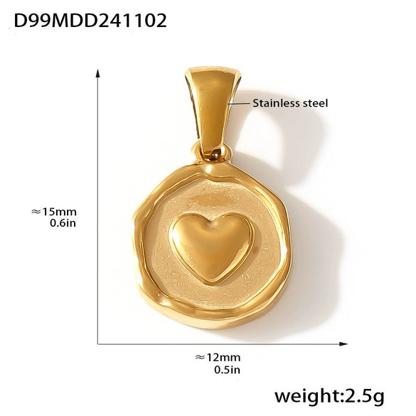 Wholesale Diy Jewelry Pendant Accessories With Natural Geometric Elements Stainless Steel Furnace Vacuum Plating 18K Real Gold